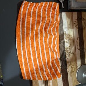 Orange and White Striped tube top